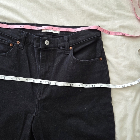 Abercrombie & Fitch The 90s Straight Ultra Highrise Jeans In Black Size 29 - Picture 6 of 11